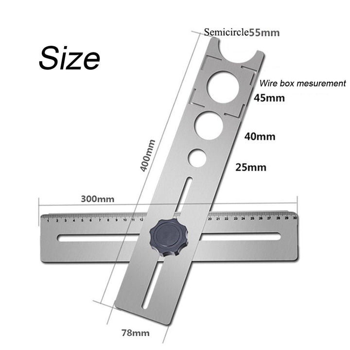 Multi-Functional Ceramic Tile Hole Locator Ruler Adjustable Punching Hand Tool - MRSLM