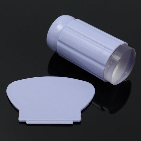 Transparent Clear Silicone Nail Art Polish Stamper Stamping Printer Plate Scraper Set - MRSLM