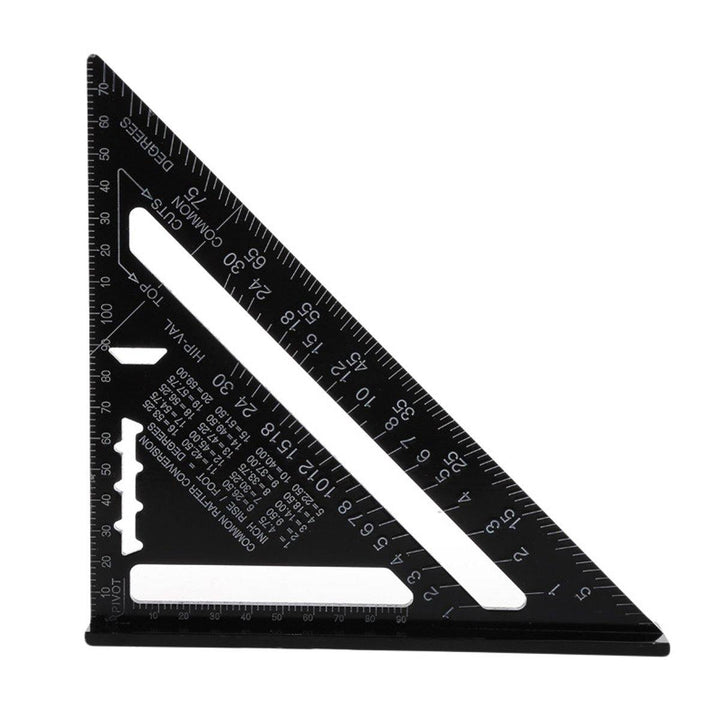 7 Inch Aluminum Triangle Ruler Speed Square Rafter Angle Miter Protractor Measuring - MRSLM