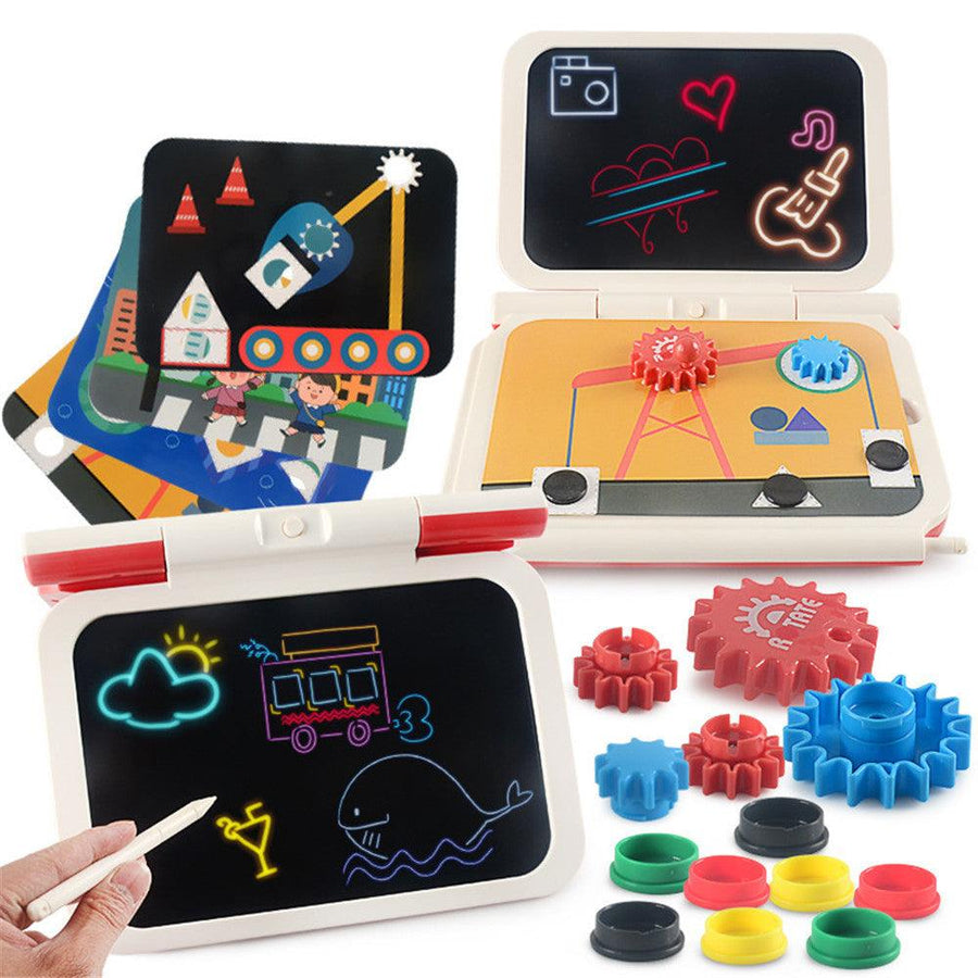 2-in-1 DIY LCD Drawing Board Multi-function Plug-in tablet Hand Writing Board 270 Degrees Foldable Children's Toy - MRSLM