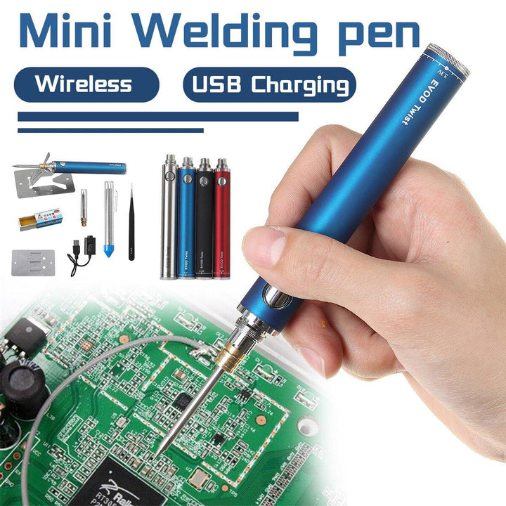 8PCS Mini USB Cordless Welding Pen Soldering Iron Welder Wood Burning Tool Sets - MRSLM