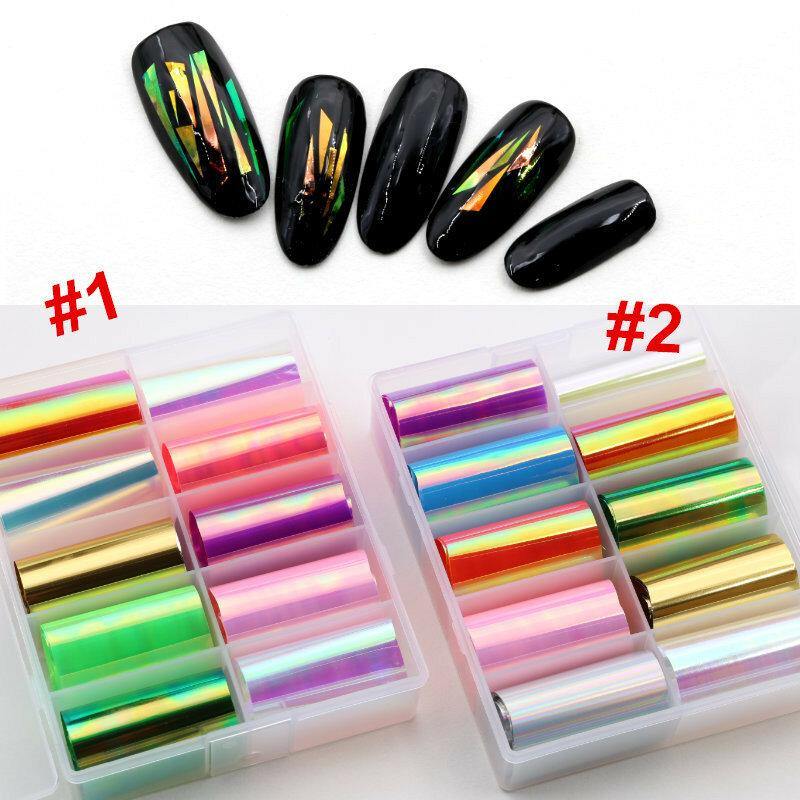Colorful Laser Aurora Paper Candy Paper Jewelry Starry Sky Transfer Nail Stickers Nail Art Jewelry - MRSLM
