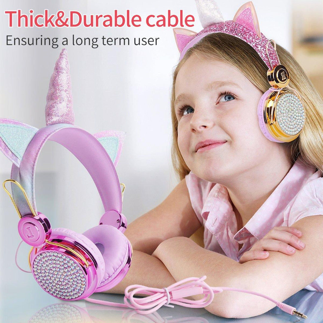Unicorn Over-Ear Headphones Music HD Stereo Call Wired Earphones with Microphone - MRSLM