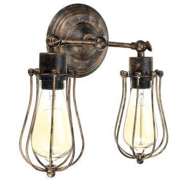 Vintage Industrial Wall-mounted Metal Cage Wall Sconce Lampshade Light Shade Without Bulb - MRSLM