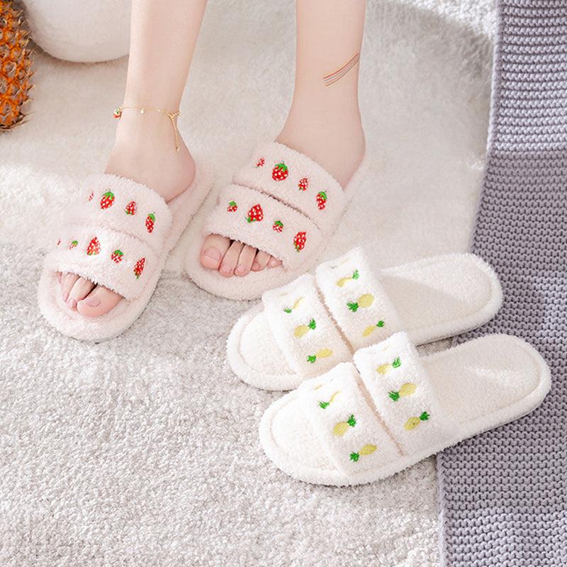 Home Indoor Slippers Plush Cute Wooden Floor Soft Bottom - MRSLM