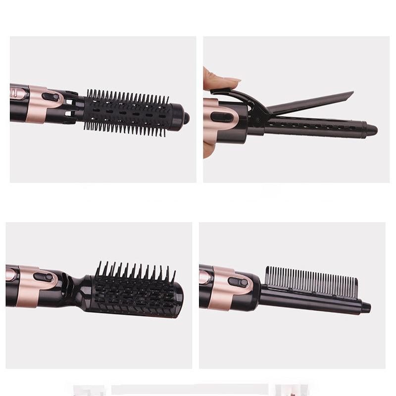 Multifunctional Hot Air Comb Four-in-one Negative Ion Wet And Dry Hair Dryer Hair Straightener Hair Curler Hair Dryer Comb (#1) - MRSLM