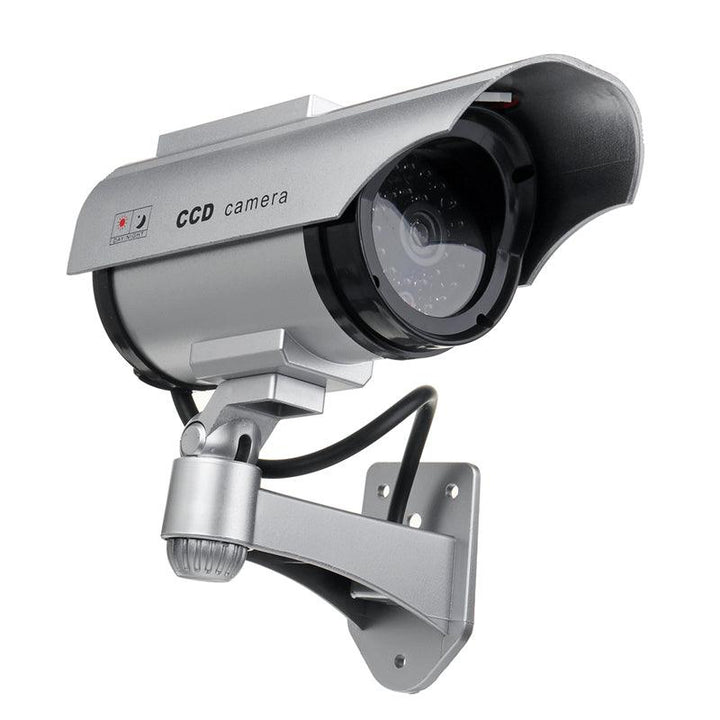 Solar Power Camera CCTV Realistic Dummy Security Cam Blinking Outdoor - MRSLM