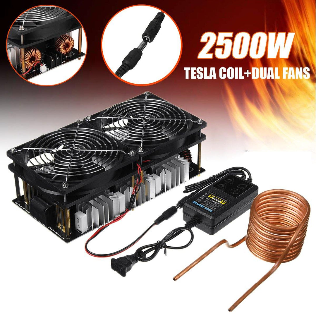 2500W ZVS Induction Heating Board Module Flyback Driver Heater+Tesla Coil+Dual fan - MRSLM