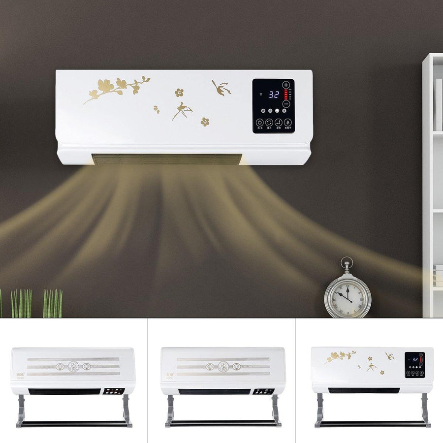 220V Wall Mounted Air Heater Heating/Cooling Remote Conditioner Fan for Home Office - MRSLM