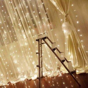 3x3M 300LED Window Curtain Icicle String Fairy Light Outdoor Wedding Party Decor EU Plug AC220V - MRSLM
