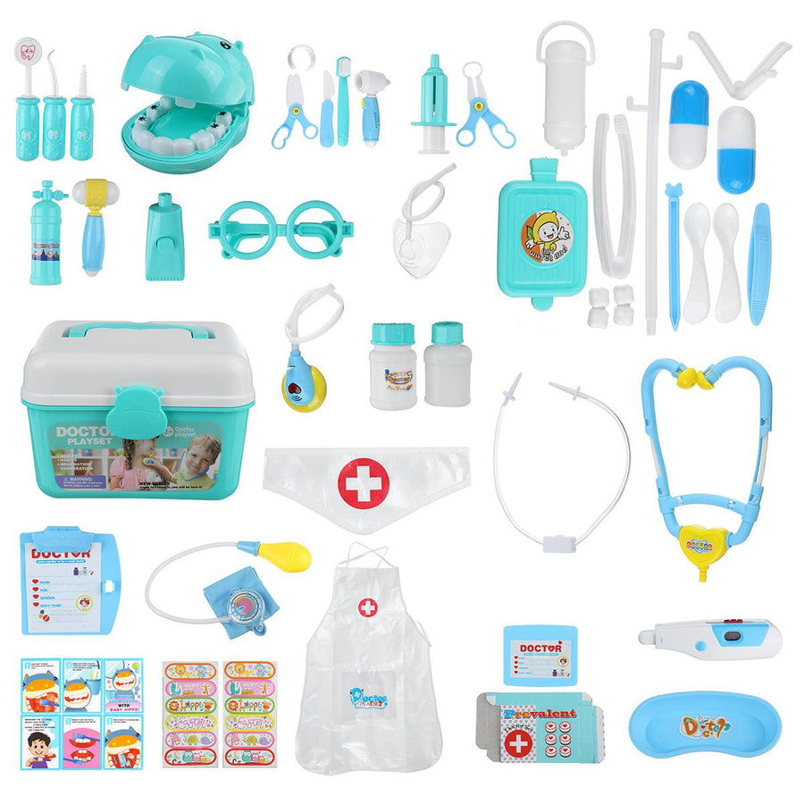 44pcs Children Play House Doctor Toy Set Simulation Medical Kit Injection Role Play Classic Toys for Children - MRSLM