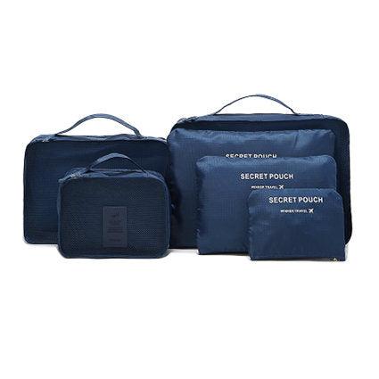 6Pcs Waterproof Cube Travel Storage Bags Clothes Pouch Nylon Luggage Organizer Travel - MRSLM