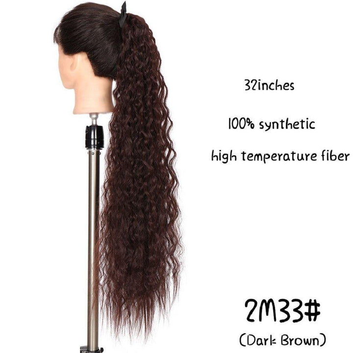 32inch 10 Colors Long Curly Hair High Temperature Fiber Bandage Ponytail Wig Piece - MRSLM