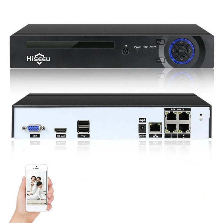 Hiseeu H.265 H.264 4CH 8CH 48V POE IP Camera NVR 4K Network Video Recorder P2P ONVIF 4K CCTV System - MRSLM