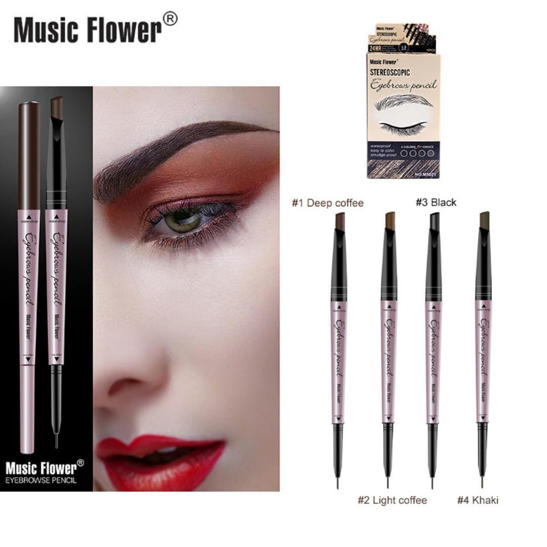 Music Flower Double Head Waterproof Eyebrow Pen Eye Brow Enhancers Makeup Tools - MRSLM