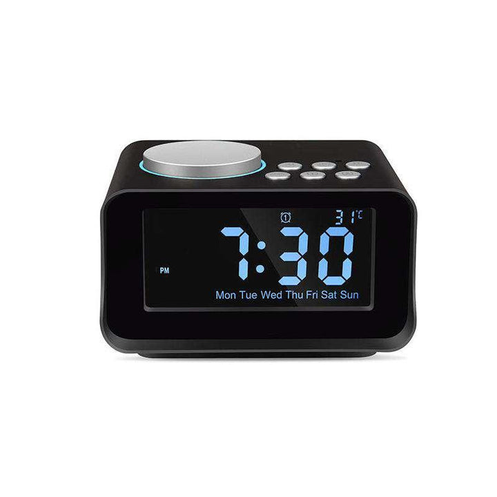 K6 Smart Alarm Clock bluetooth Speaker Portable Wireless Stereo Speaker LCD Screen Display Temperature Music Player - MRSLM