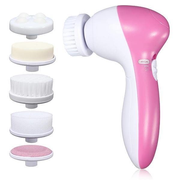 5 In 1 Electric Facial Face Cleansing Brush Set Multifunction Massage Skin Care - MRSLM