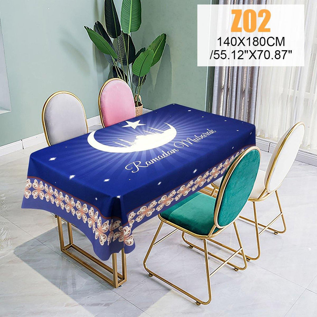 Eid Mubarak Ramadan Dining Table Cloth Waterproof Table Cover Home Decor - MRSLM