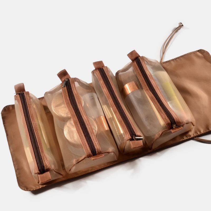 Women Detachable Folding Travel Mesh Toiletry Bag Makeup Bag - MRSLM
