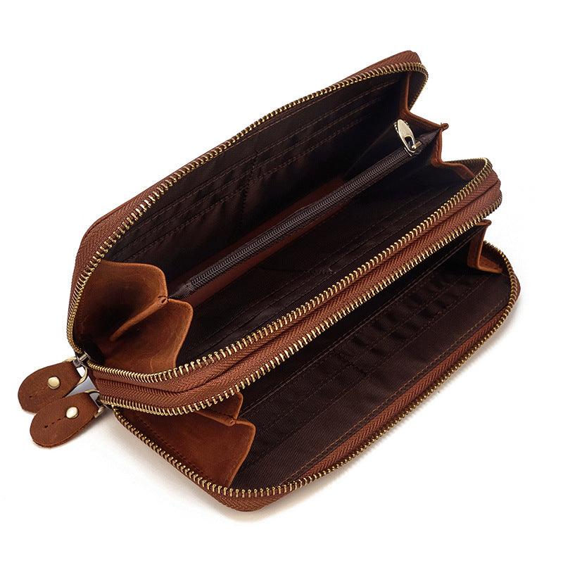 Men's Vintage Double Leather Clutch Bag - MRSLM