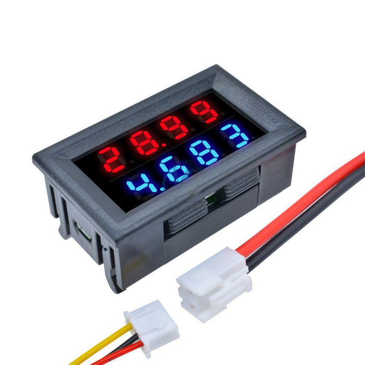 Geekcreit® DC 100V 10A 0.28 Inch Mini Digital Voltmeter Ammeter 4 Bit 5 Wires Voltage Current Meter with LED Dual Display - MRSLM
