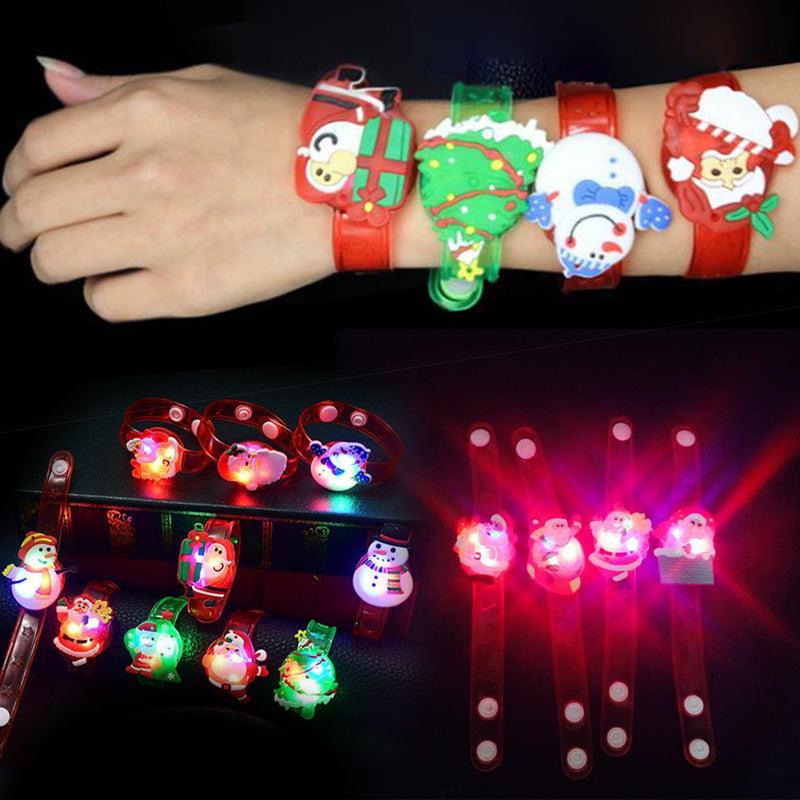 Christmas Gift Luminous Wrist Band Cartoon LED Flash Bracelet For Kids Presents Decoration Toys - MRSLM