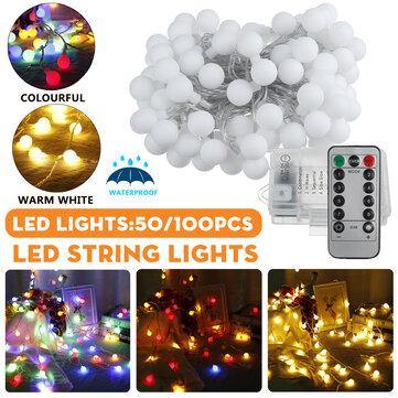 2M/5M/10M Battery Powered LED String Light 8 Modes Globe Bulb Ball Fairy Lamp For Patio Outdoor Garden Christmas Party Decor - MRSLM