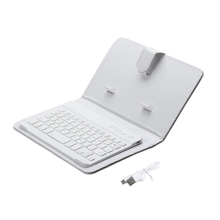 Portable PU Leather Wireless bluetooth Keyboard Case Holder For Smartphone Tablet - MRSLM