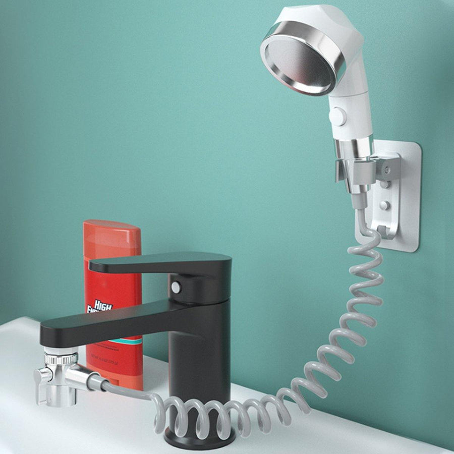 Wall Mounted Shower Faucet Set Bathroom Bathtub Shower Hand Held Spray Mixer - MRSLM