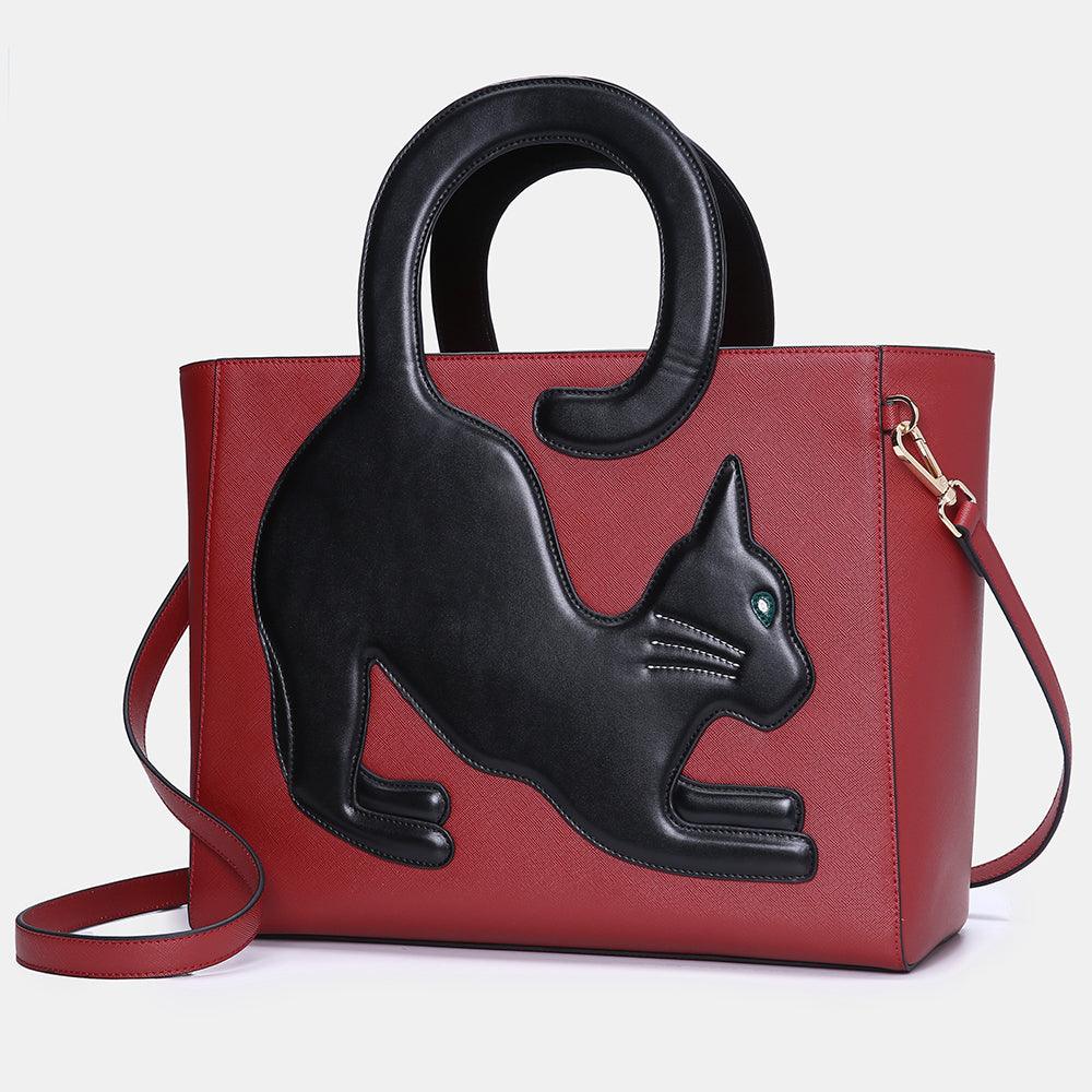 Women Multifunctional Large Capacity Cat Pattern Handbag Crossbody Bag - MRSLM