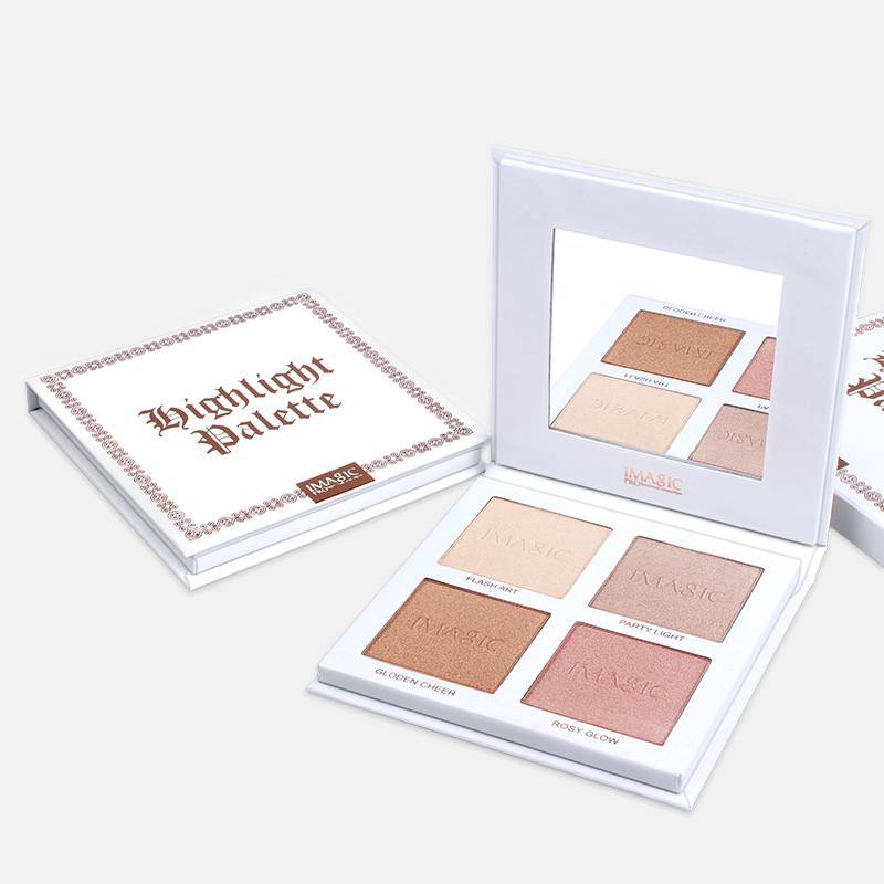 MAGIC Highlighter Powder Palette Shimmer Face Contouring Highlight Face Bronzer Makeup 4 Colors Highlighter Brighten Skin (#01) - MRSLM
