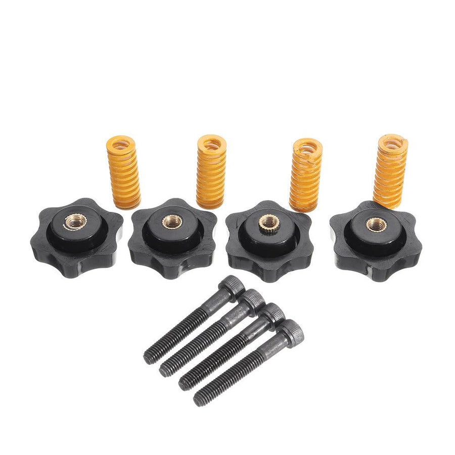 4Pcs M5 Heated Bed Leveling Screw + M5 Nuts + 4*25mm Yellow Spring for 3D Printer Part Hotbed - MRSLM