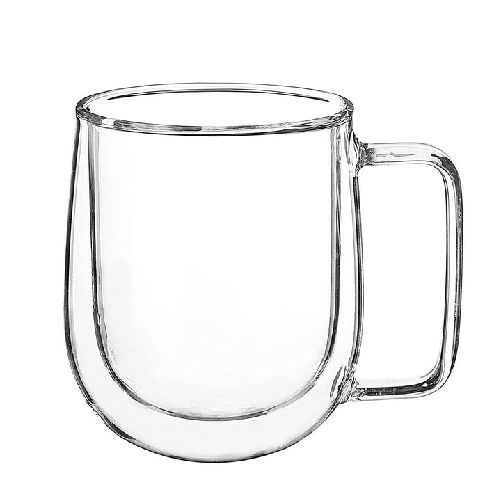300ML Glass Coffee Tea Cup Heat Resistant Double Layer Glass Handle Double Wall Coffee Cup - MRSLM