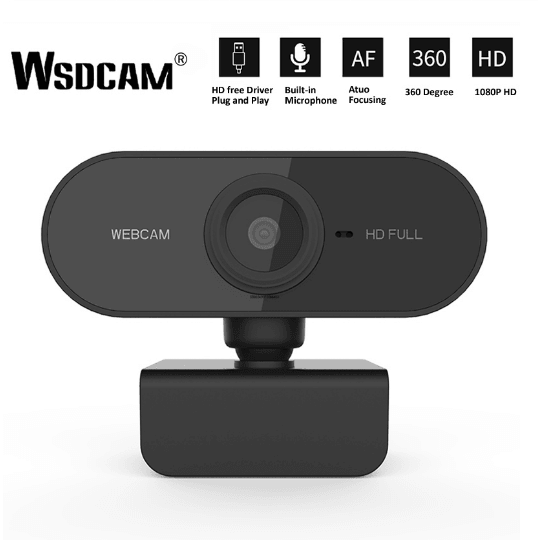 HD Webcam Mini Computer PC WebCamera with Microphone Rotatable Cameras for Live Broadcast Video Calling Conference Work (Black) - MRSLM