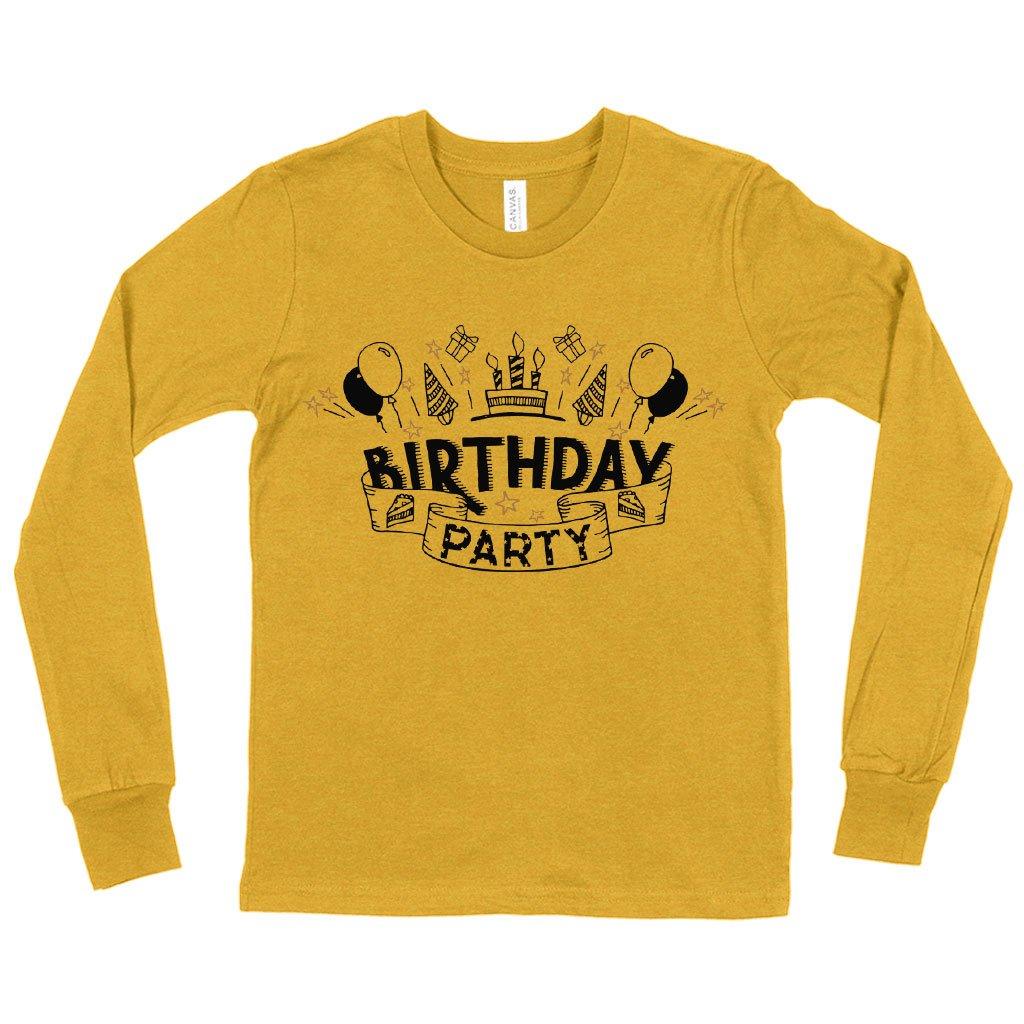 Kids' Birthday Party Long Sleeve T-Shirt - Birthday Celebration T-Shirts - MRSLM