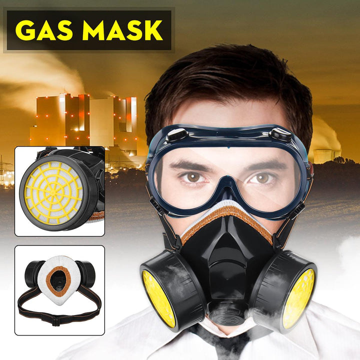 Gas Mask Protection Filter Chemical Respirator Safety Dust Mask Paint Spray Pesticide Anti Dust Respirator - MRSLM