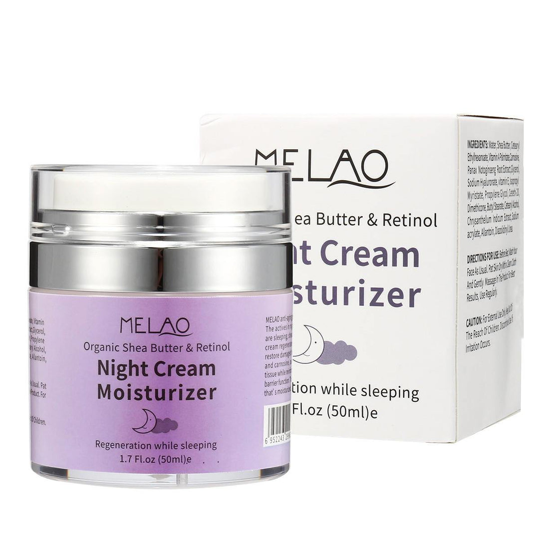 Melao Organic Shea Butter Retinol Night Cream Moisturizer Sleeping Facial Skincare 50ml - MRSLM
