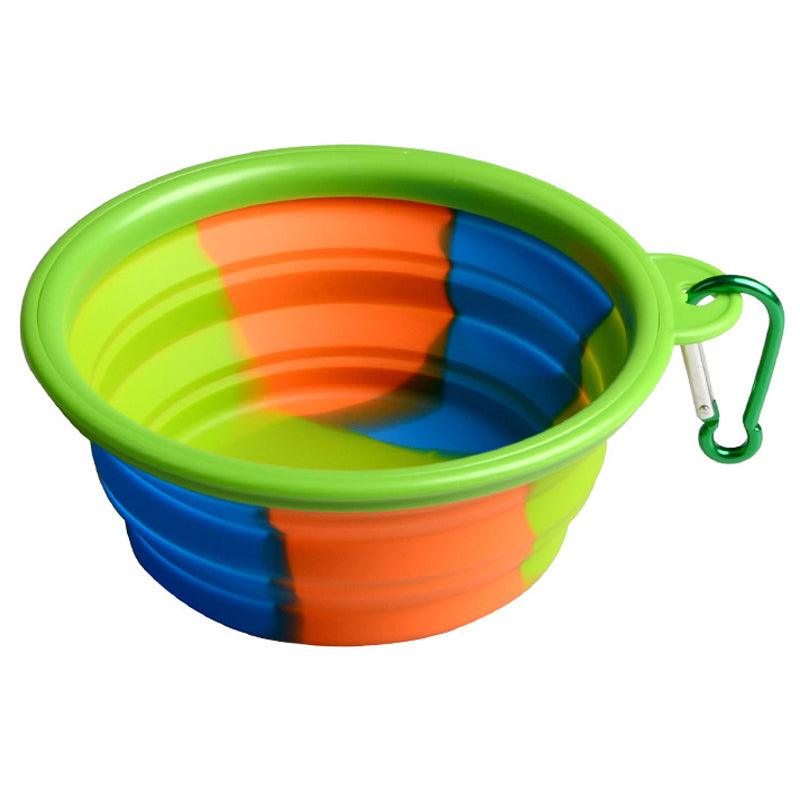 Folding Silicone Pet Bowl Portable Dog Food Drinking Water Feeding Supplies Outdoor Bowl - MRSLM