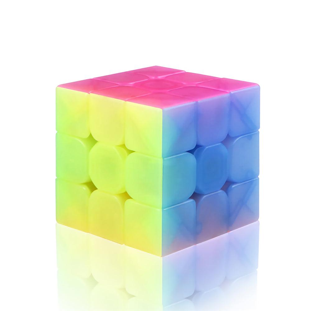 QiYi Magic Cube Jelly Color 3x3 4x4 5x5 Keychain Pyramid Professional Speed Cube Children Educational Toy Supplies - MRSLM