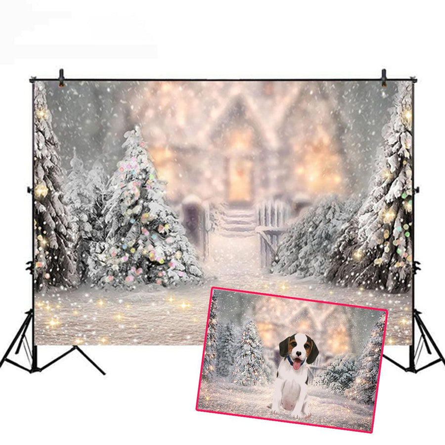 5x3FT 7x5FT 8x6FT Christmas Tree Snow Photography Backdrop Background Studio Prop - MRSLM