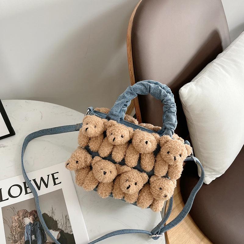 Fashion Creative Simple Denim Bear Doll Bag - MRSLM