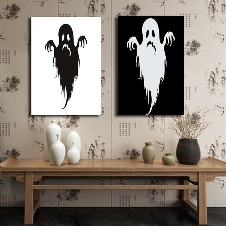 Miico Hand Painted Combination Decorative Paintings Halloween Ghost Wall Art For Home Decoration - MRSLM