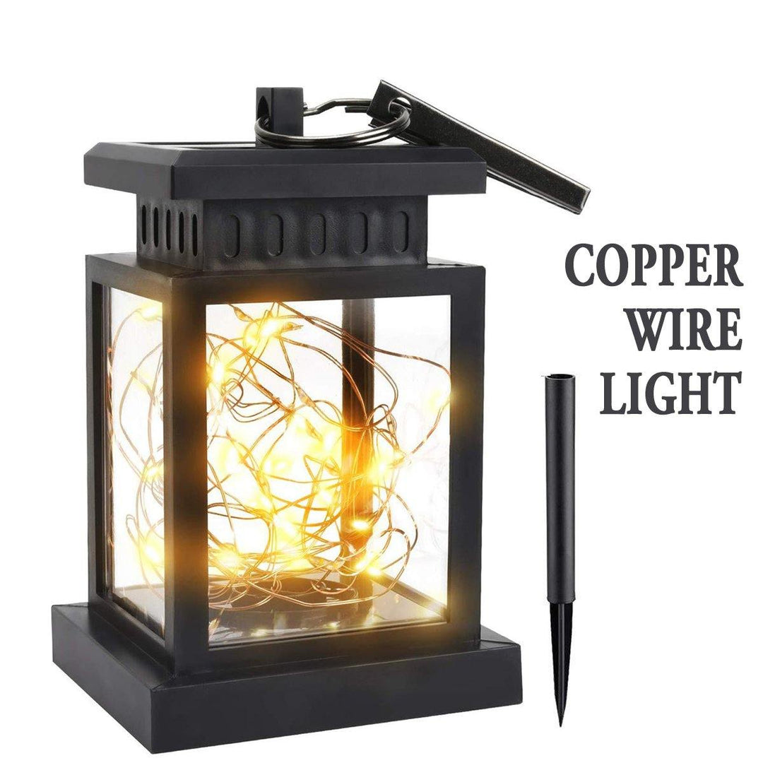 Solar Powered LED Lantern Hanging Light Candle / Copper Wire Yard Outdoor Garden Lamp - MRSLM
