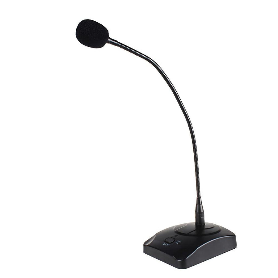 J.I.Y SF-38 Condenser Conference Microphone Desktop Table Standing Wired Gooseneck Microphone Multipurpose for Radio Speech Live Broadcast (Black) - MRSLM