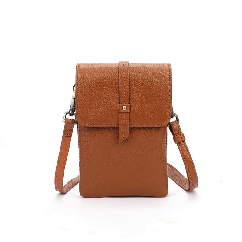 Mobile Phone Head Layer Cowhide Diagonal Small Bag - MRSLM