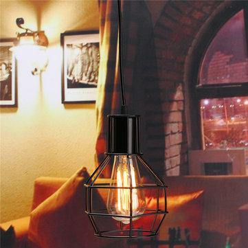 Vintage Industrial Pendant Ceiling Light Lamp Shade Metal Cage Black Cafe Loft Bar - MRSLM