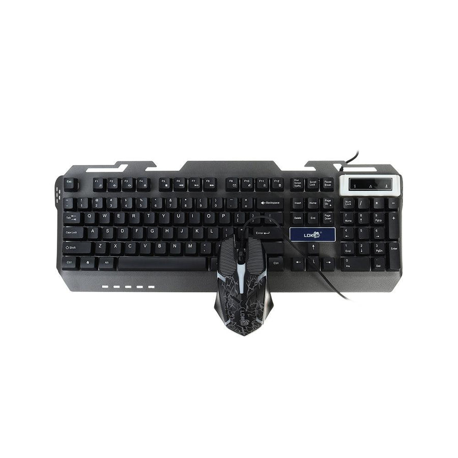 104 Keys Glowing Keyboard Mouse Combo USB Wired RGB Backlight Desktop Keyboard Mouse Gaming for PC Laptop Gamer - MRSLM