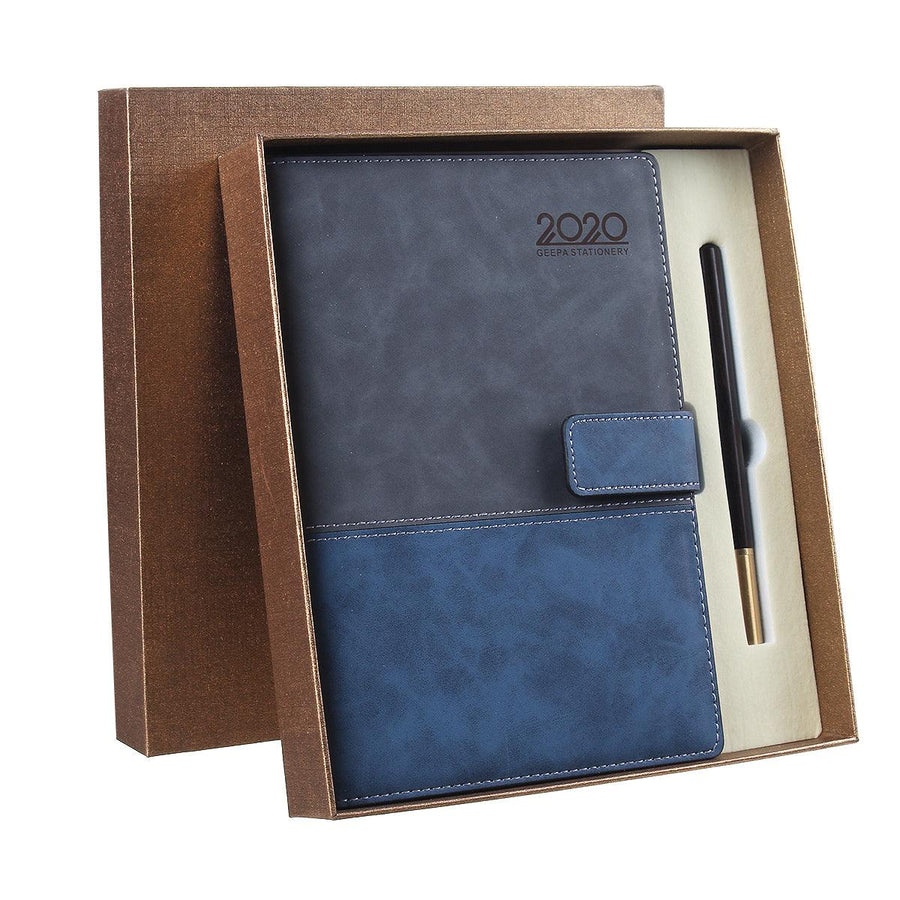 A5 Notebook Time Management Plan Calendar Travel Record Notebook Business Partner Gift with Pen Stationery Supplies (Light Grey) - MRSLM