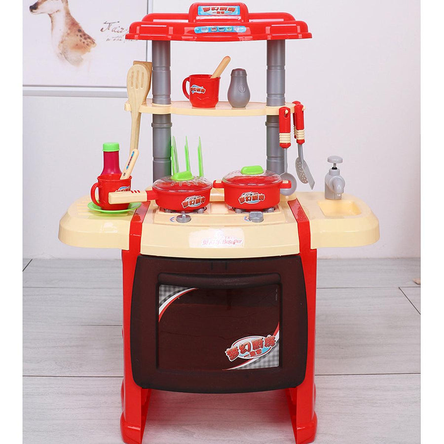 22Pcs/22+46Pcs Simulation Kitchen Role Play Cooking Set Toys with Sound Light for Kids Gift - MRSLM