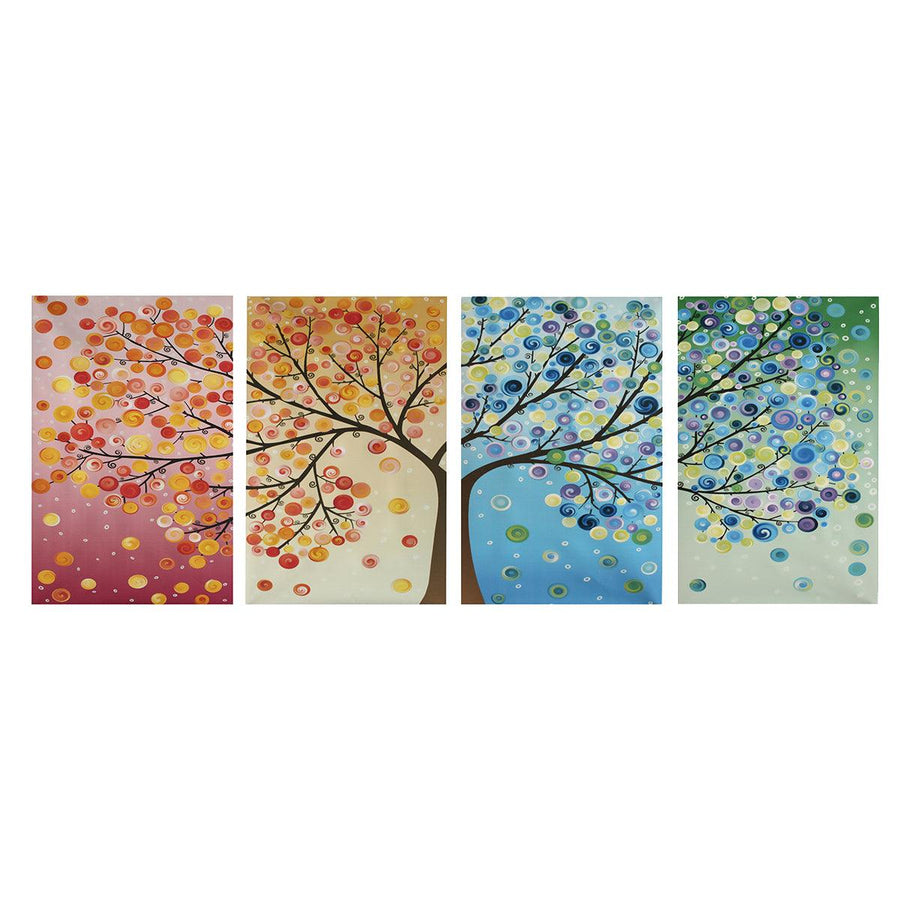 4pcs Canvas Wall Art Painting 40*60cm Hanging Pictures Season Trees Living Hall Decoration Supplies no Frame - MRSLM